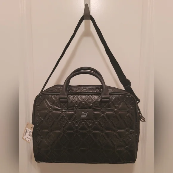 Puma Oversized Classics Archive Sports Bag with Handles, Black Metallic - Picture 3 of 12